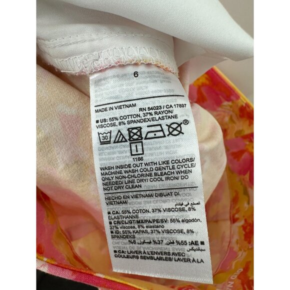 Old Navy Womens High-Rise Pixie Skinny Ankle Pants Pink Orange Floral Print 6 - Picture 8 of 9